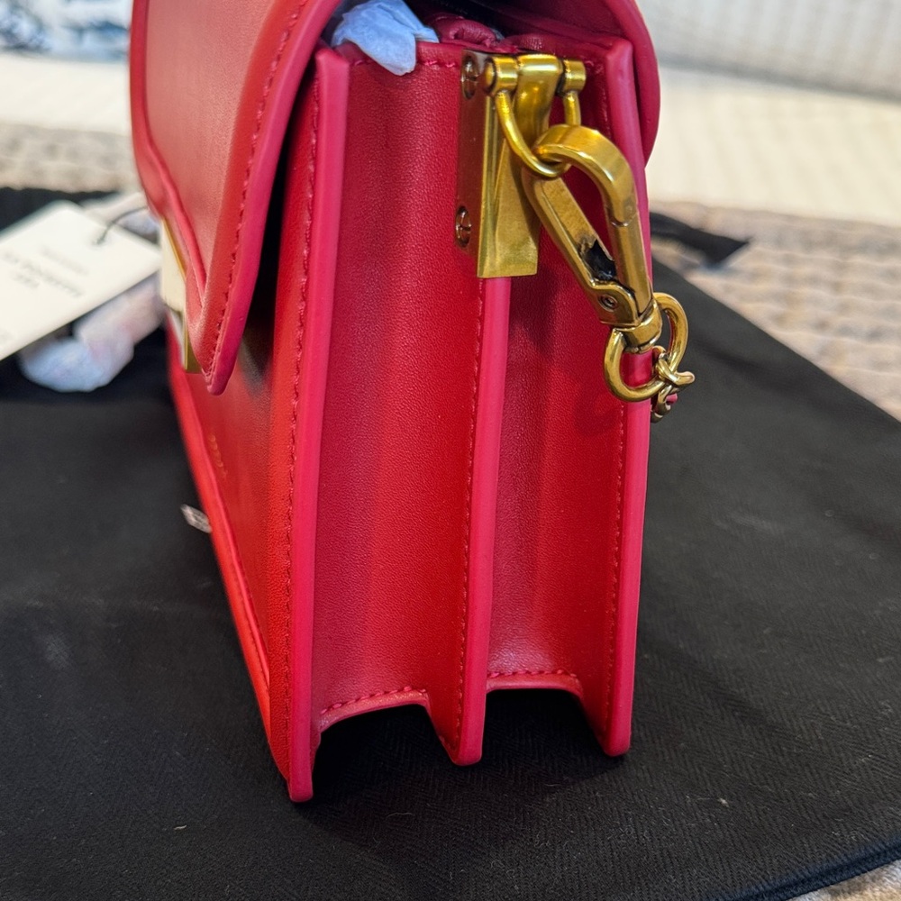 Red Leather Women's Bolvaint crossbody Bag NEW WITH TAGS - Picture 8 of 11